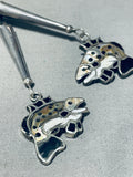 Trout Fish!! One Of A Kind Vintage Zuni Sterling Silver Inlay Bolo Tie-Nativo Arts