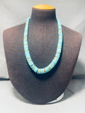 Native American 118 Grams Quality Vintage Santo Domingo Turquoise Sterling Silver Necklace-Nativo Arts