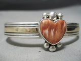 Fantastic Vintage Native American Navajo Spiny Oyster Sterling Silver 14k Gold Bracelet Old-Nativo Arts