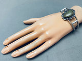 Rare Vintage Native American Navajo #8 Turquoise Sterling Silver Bracelet Old-Nativo Arts