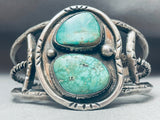 Rare Vintage Native American Navajo Carico Lake Turquoise Sterling Silver Bracelet Old-Nativo Arts