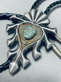 Magnificent Vintage Native American Zuni Turquoise Sterling Silver Bolo-Nativo Arts