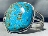 Mega Chunk Of Turquoise Vintage Native American Navajo Sterling Silver Bracelet-Nativo Arts