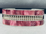 6.5 Inch Wrist Ravishing Vintage Native American Navajo Purple Shell Sterling Silver Bracelet-Nativo Arts