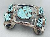 One Of The Best Vintage Native American Navajo #8 Turquoise Sterling Silver Bracelet-Nativo Arts