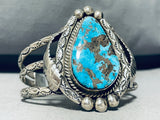 One Of Best Teardrop Morenci Turquoise Vintage Native American Navajo Sterling Silver Bracelet-Nativo Arts