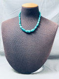 Chunky Spiderweb Turquoise Vintage Native American Navajo Sterling Silver Necklace
