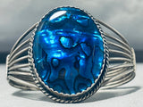 Paua Shell!!! Rare Vintage Native American Navajo Sterling Silver Bracelet-Nativo Arts