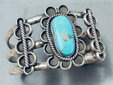 Heavy 67 Gram Vintage Native American Navajo Turquoise Sterling Silver Bracelet-Nativo Arts