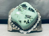 Mint Green Turquoise!! Native American Navajo 112 Gram Sterling Silver Bracelet Cuff-Nativo Arts