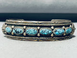 Gary Nez Superb Spiderweb Turquoise!! Vintage Native American Navajo Sterling Silver Bracelet-Nativo Arts