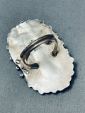 Towering Vintage Native American Navajo Swirl Sterling Silver Turquoise Ring-Nativo Arts