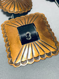 Gasp! Rare Vintage Native American Navajo Copper Hand Tooled Concho Belt-Nativo Arts