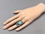 Signed Vintage Native American Navajo Old Kingman Turquoise Sterling Silver Ring Old-Nativo Arts