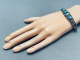 Marvelous Vintage Native American Navajo Sleeping Beauty Turquoise Sterling Silver Bracelet-Nativo Arts