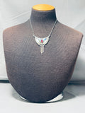 Very Important Vintage Native American Navajo Turquoise Inlay Sterling Silver Necklace-Nativo Arts