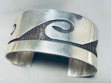Earlier More Rare Native American Hopi Vintage Sterling Silver Water Wave Bracelet-Nativo Arts