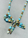Bow Of Turquoise Native American Navajo Sterling Silver Necklace-Nativo Arts