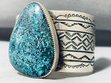 Noteworthy Native American Navajo Spiderweb Turquoise Sterling Silver Bracelet Signed-Nativo Arts