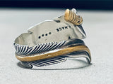 Eye Catching Vintage Native American Navajo Sterling Silver Feather Ring-Nativo Arts