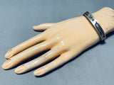 Kokopelli Dancer Vintage Navajo Sterling Silver Geomtric Bracelet-Nativo Arts