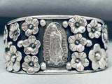 Lady Of Guadalupe Detailed Southwest Sterling Silver Bracelet Cuff-Nativo Arts