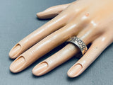 Very Unique Vintage Native American Navajo Zia Symbol Sterling Silver Gold Ring-Nativo Arts