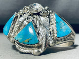 Bermuda Triangle Vintage Native American Navajo Turquoise Sterling Silver Bracelet-Nativo Arts