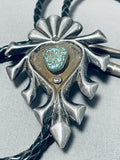 Magnificent Vintage Native American Zuni Turquoise Sterling Silver Bolo-Nativo Arts