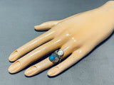 Gorgeous! Vintage Native American Navajo Turquoise Shell Sterling Silver Ring-Nativo Arts