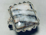 Best Vintage Native American Navajo Squared Petrified Wood Sterling Silver Bracelet-Nativo Arts