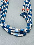 The Best Vintage Native American Navajo Denim Lapis Bear Fetish Heishi Necklace Old-Nativo Arts