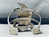 129 Grams Horny Toad Vintage Native American Navajo Turquoise Sterling Silver Bracelet-Nativo Arts