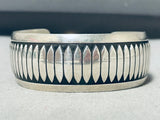 Signed Native American Navajo Sterling Silver Bracelet-Nativo Arts