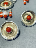 Native American One Of The Most Unique 14k Gold Marked Sterling Silver Coral Necklace-Nativo Arts