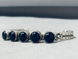 Unrivaled Vintage Native American Navajo Black Onyx Sterling Silver Bracelet-Nativo Arts