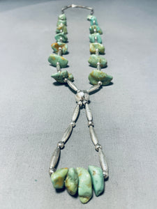 Stunning Vintage Native American Navajo Royston Turquoise Sterling Silver Necklace-Nativo Arts