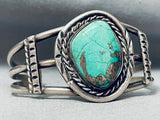 Stunning Vintage Native American Navajo Royston Turquoise Sterling Silver Bracelet