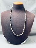Hand Tooled Vintage Native American Navajo Early Sterling Silver Necklace Old-Nativo Arts