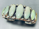 Heavy Vintage Native American Navajo Light Green Turquoise Sterling Silver Bracelet-Nativo Arts
