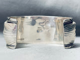 Powerful Bear Vitnage Native American Navajo Turquoise Sterling Silver Bracelet-Nativo Arts