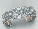 Heavy Hand Repoussed Sterling Silver Hand Tooled Bracelet Cuff-Nativo Arts