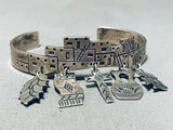 Pueblo Dangling Charms!! Vintage Native American Navajo Sterling Silver Bracelet Cuff-Nativo Arts