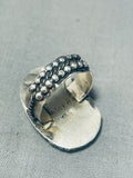 Striking Native American Navajo Signed Blue Gem Turquoise Sterling Silver Huge Ring-Nativo Arts