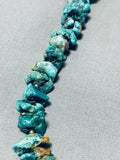 Unbelievable Vintage Native American Navajo Turquoise Chunks Sterling Silver Necklace-Nativo Arts