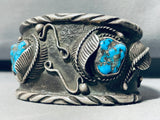 163 Grams!! Vintage Native American Navajo Ashley Monroe Turquoise Sterling Silver Bracelet-Nativo Arts