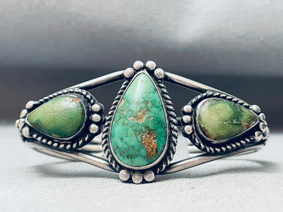 Important Vintage Native American Navajo Damale Turquoise Sterling Silver Bracelet-Nativo Arts