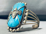 Eye Of Turquoise Vintage Native American Navajo Sterling Silver Bracelet-Nativo Arts