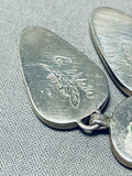 The Best Vintage Native American Navajo Charoite Sterling Silver Signed Earrings-Nativo Arts