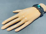 Dave Reeves Important Vintage Native American Navajo Turquoise Sterling Silver Bracelet-Nativo Arts